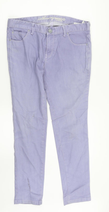 M&S Womens Purple  Denim Skinny Jeans Size 12 L28 in