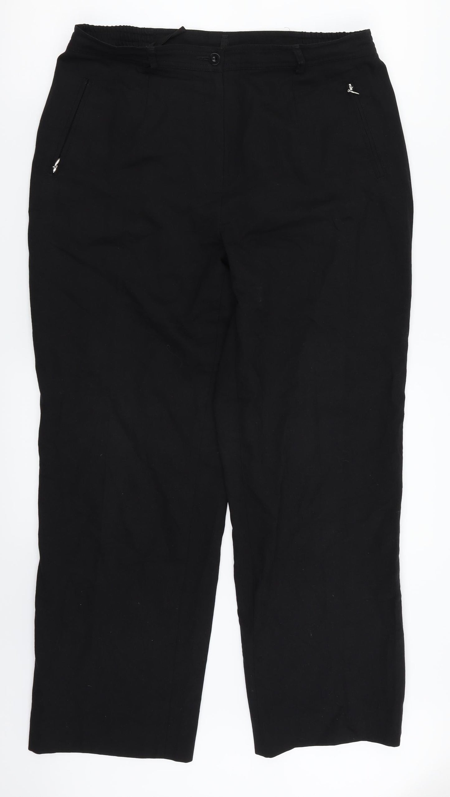 Womens UK Size 14 Gelco Regular Fit Dress Pants Black Trousers