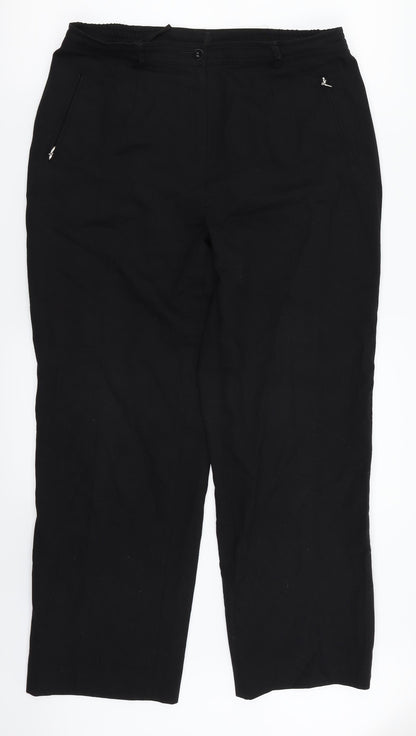 Womens UK Size 14 Gelco Regular Fit Dress Pants Black Trousers