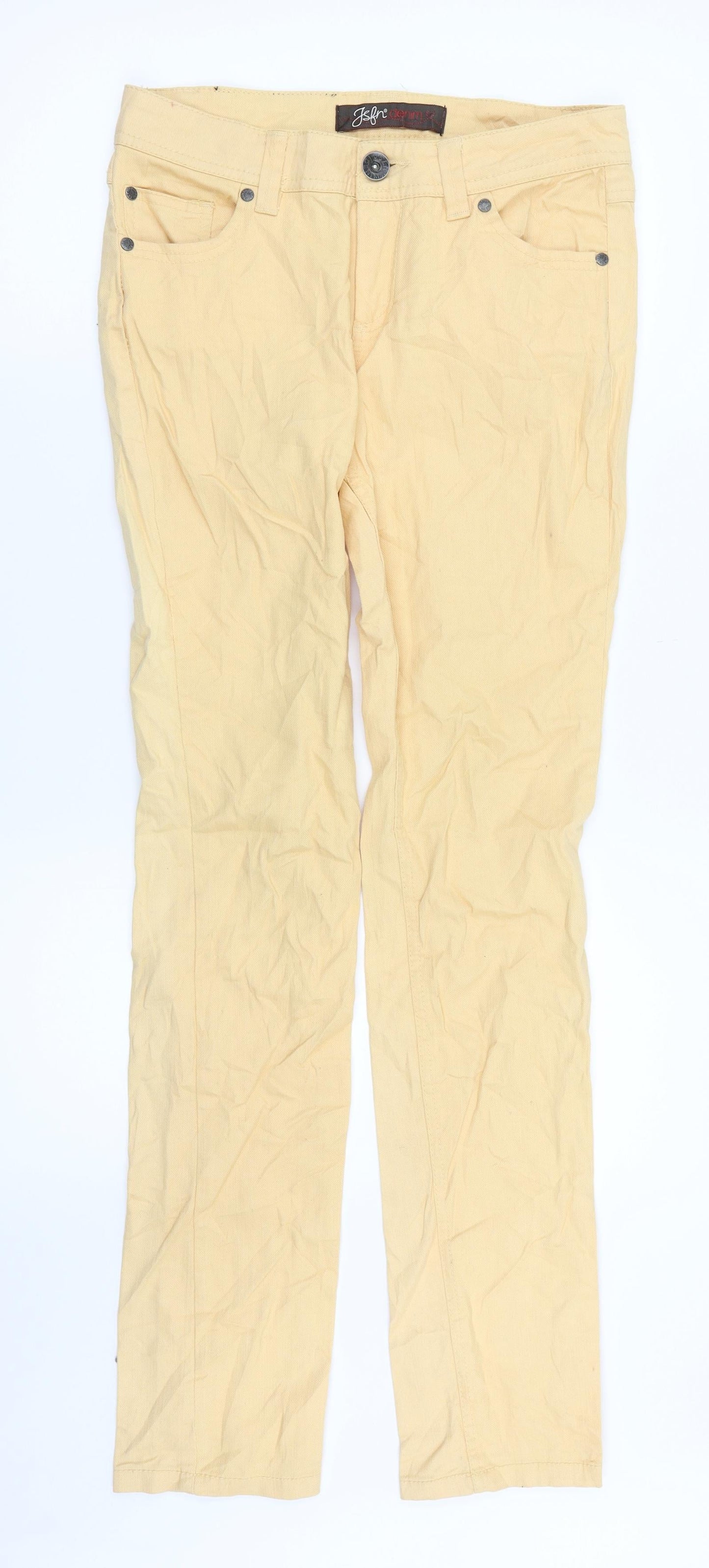 Ellos Womens Orange  Denim Straight Jeans Size 8 L31 in