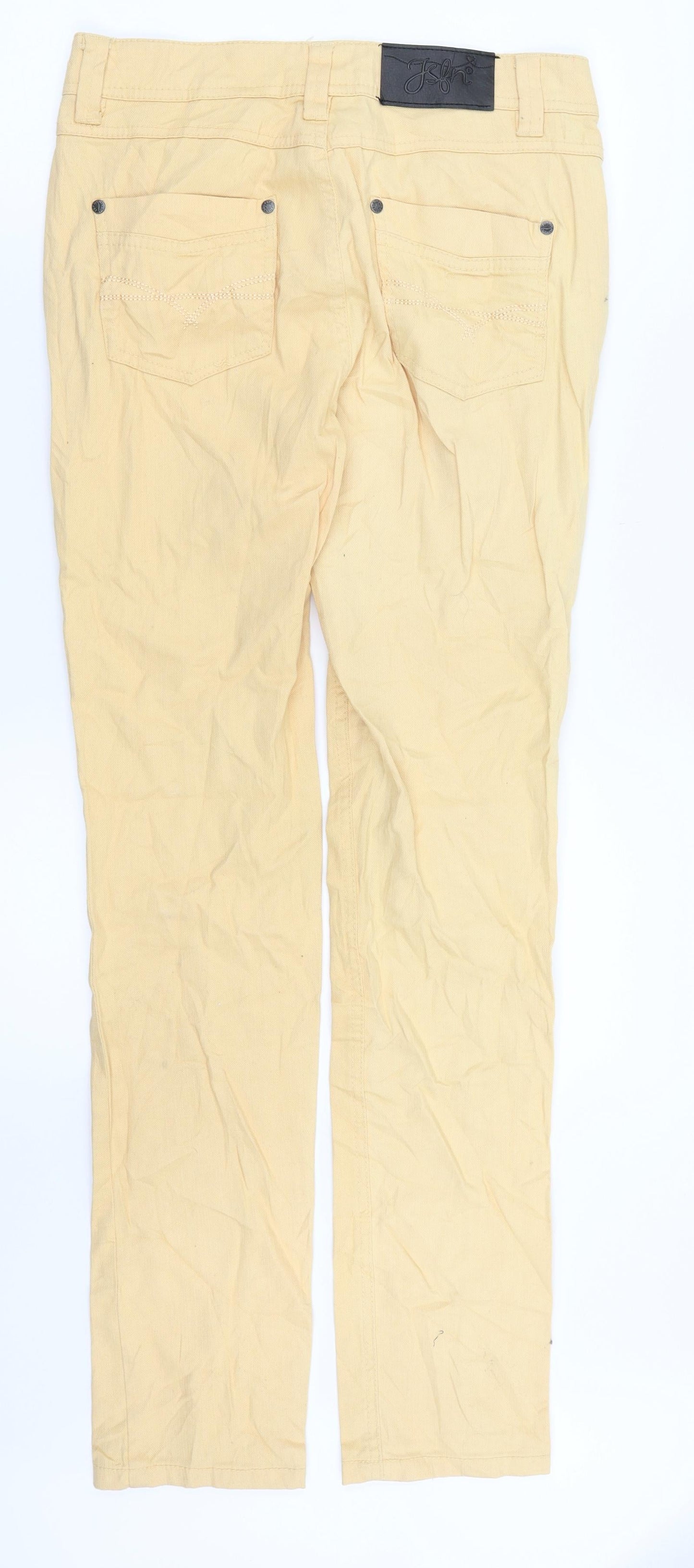 Ellos Womens Orange  Denim Straight Jeans Size 8 L31 in