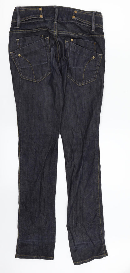 Gina Jeans Womens Blue  Denim Straight Jeans Size 27 in L34 in