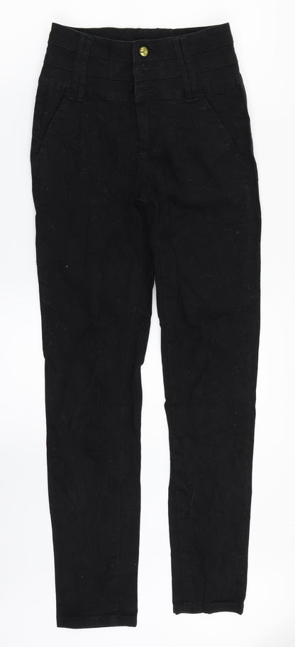 Womens UK Size S Pieces Regular Fit Straight Black Jeans