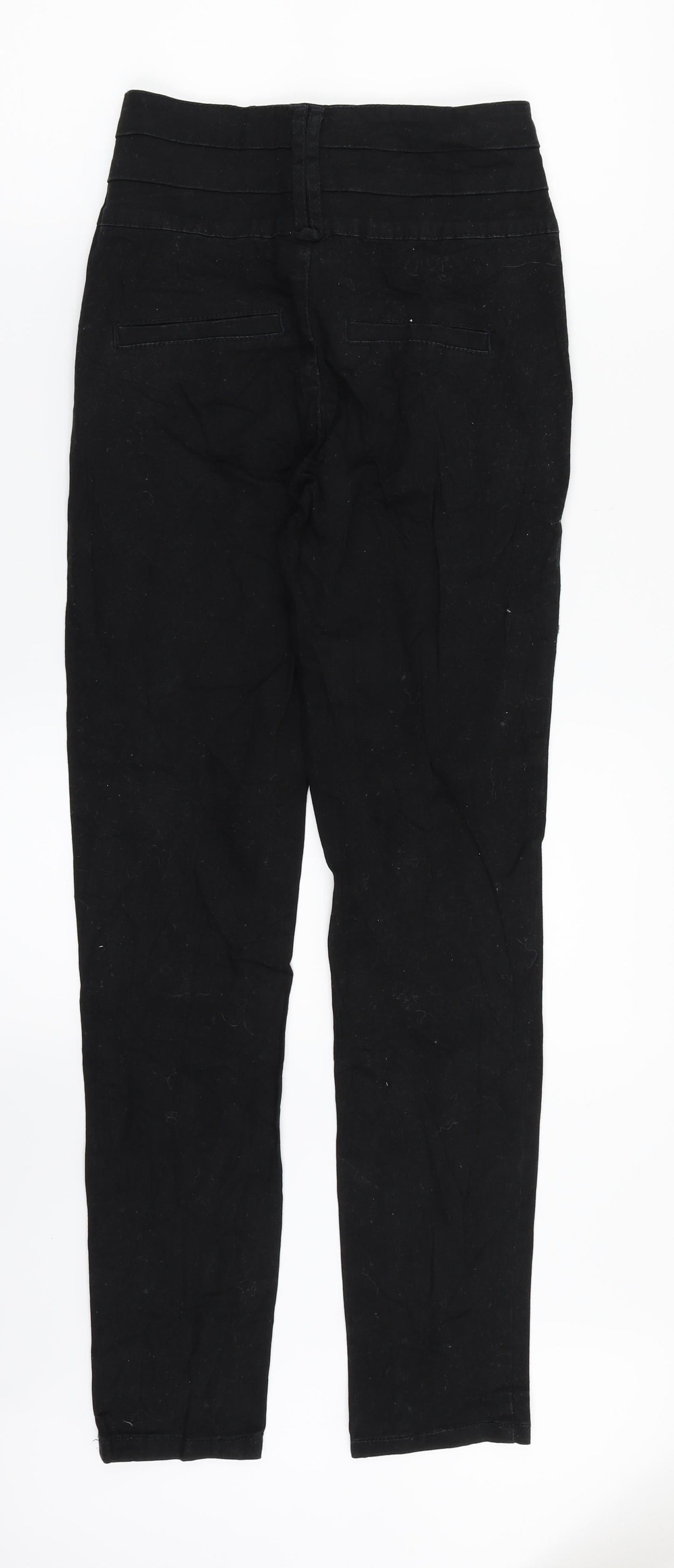 Womens UK Size S Pieces Regular Fit Straight Black Jeans