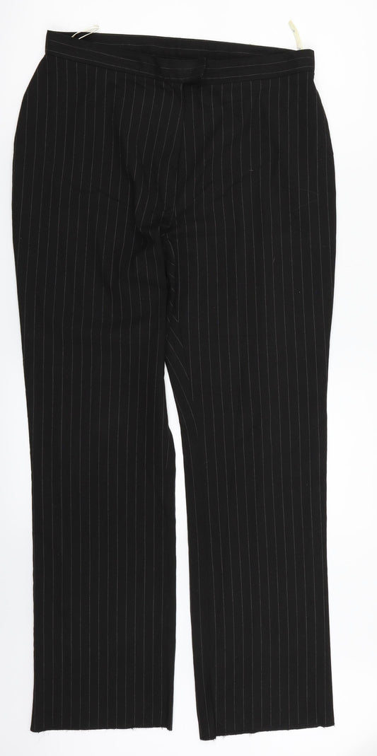 Womens UK Size 12 Dorothy Perkins Regular Fit Dress Pants Black Trousers