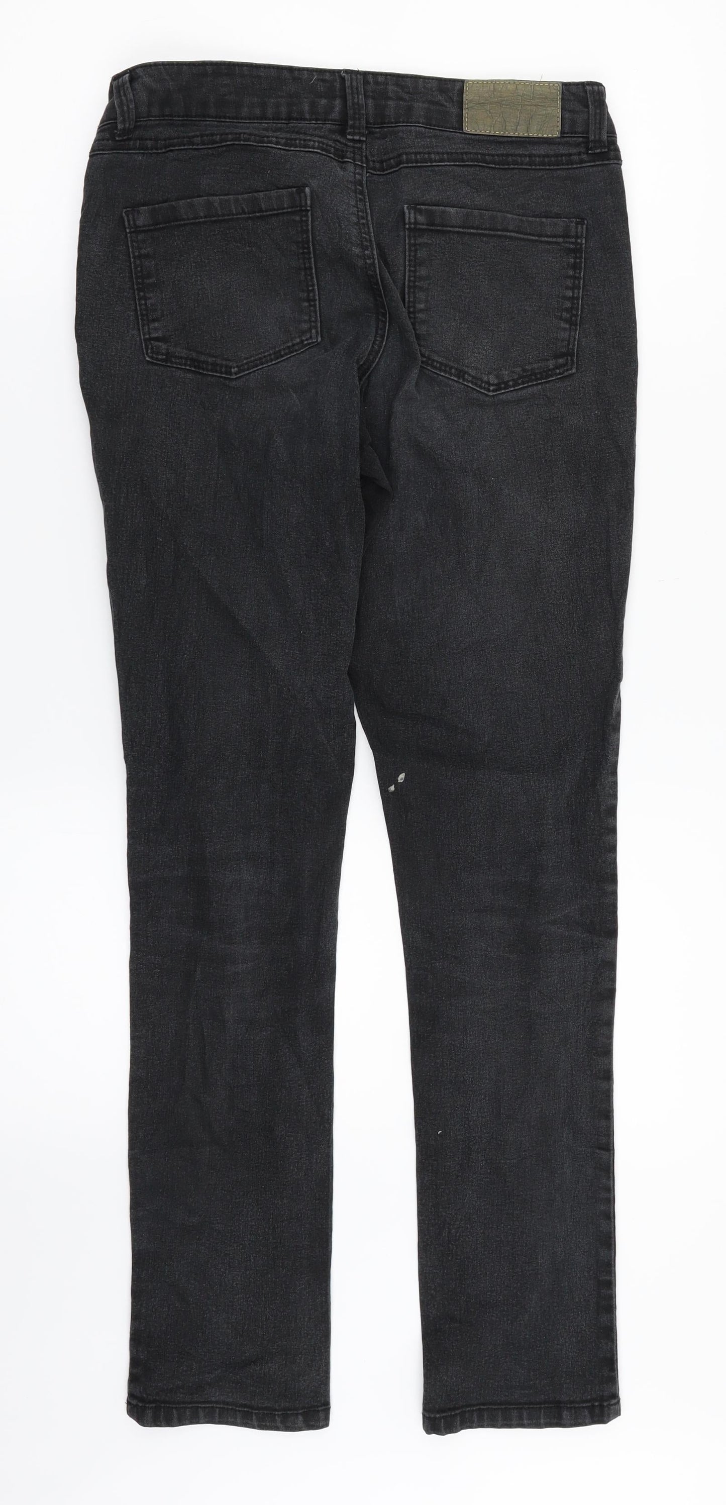 Dorothy Perkins Womens Black  Denim Straight Jeans Size 8 L30 in