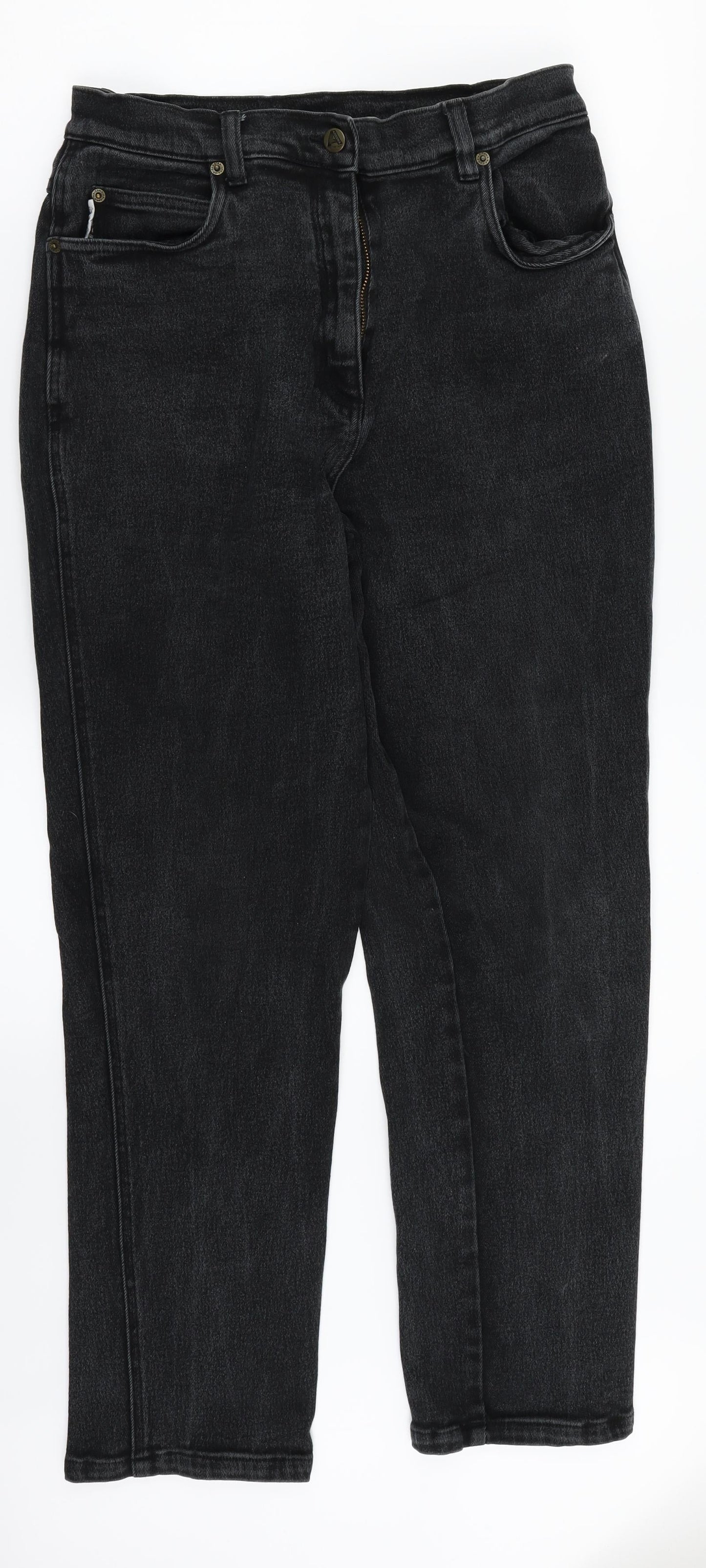 AriZona Womens Black  Denim Straight Jeans Size 14 L28 in