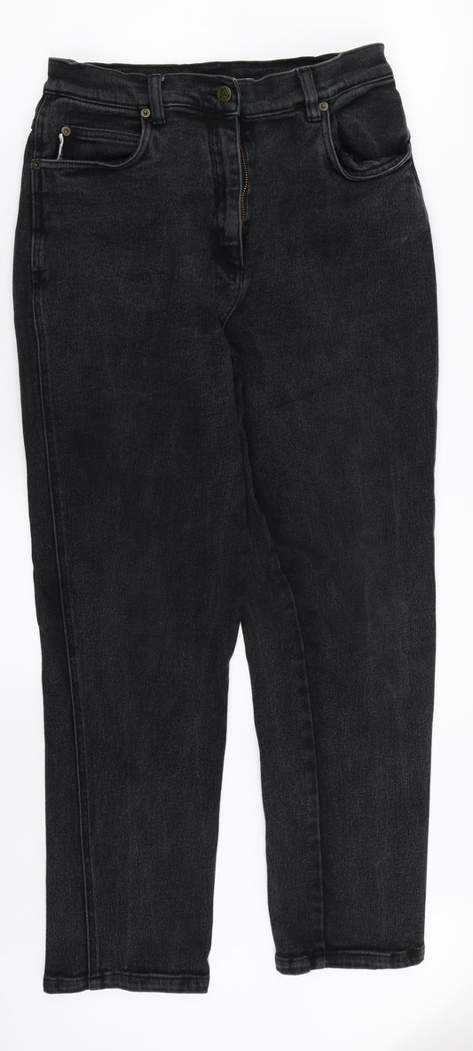 AriZona Womens Black  Denim Straight Jeans Size 14 L28 in