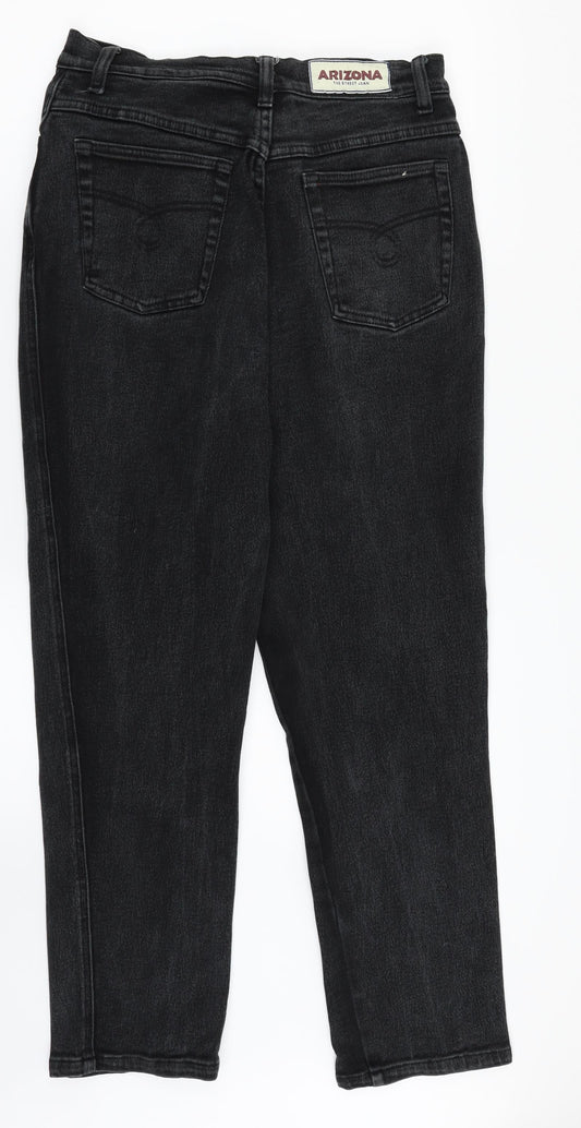 AriZona Womens Black  Denim Straight Jeans Size 14 L28 in