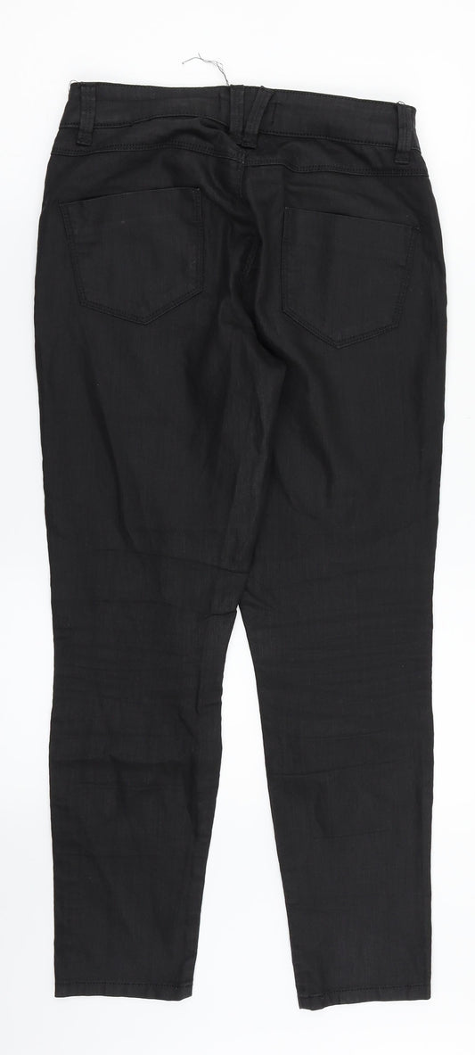 M&S Womens Black  Denim Straight Jeans Size 10 L27 in