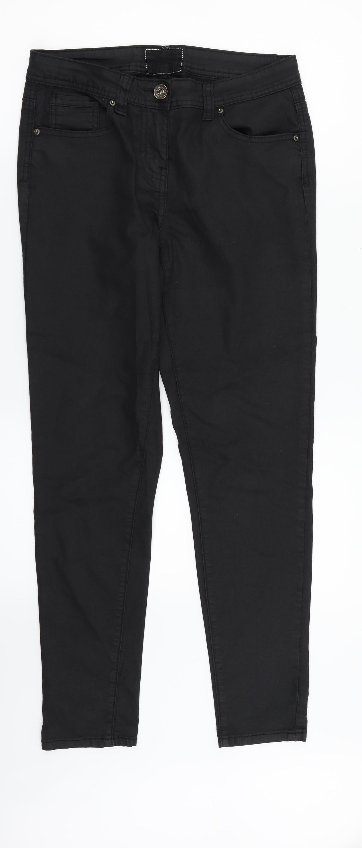 Debenhams Womens Black  Denim Straight Jeans Size 10 L27 in