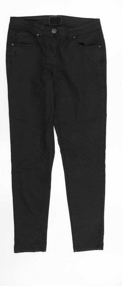 Debenhams Womens Black  Denim Straight Jeans Size 10 L27 in