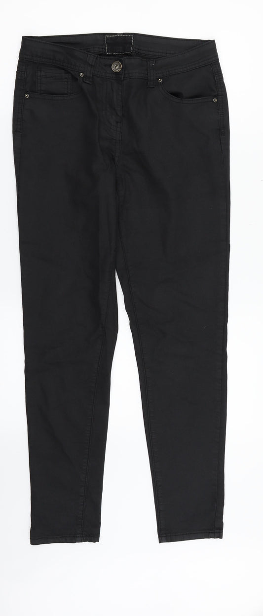 Debenhams Womens Black  Denim Straight Jeans Size 10 L27 in