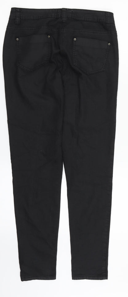 Debenhams Womens Black  Denim Straight Jeans Size 10 L27 in