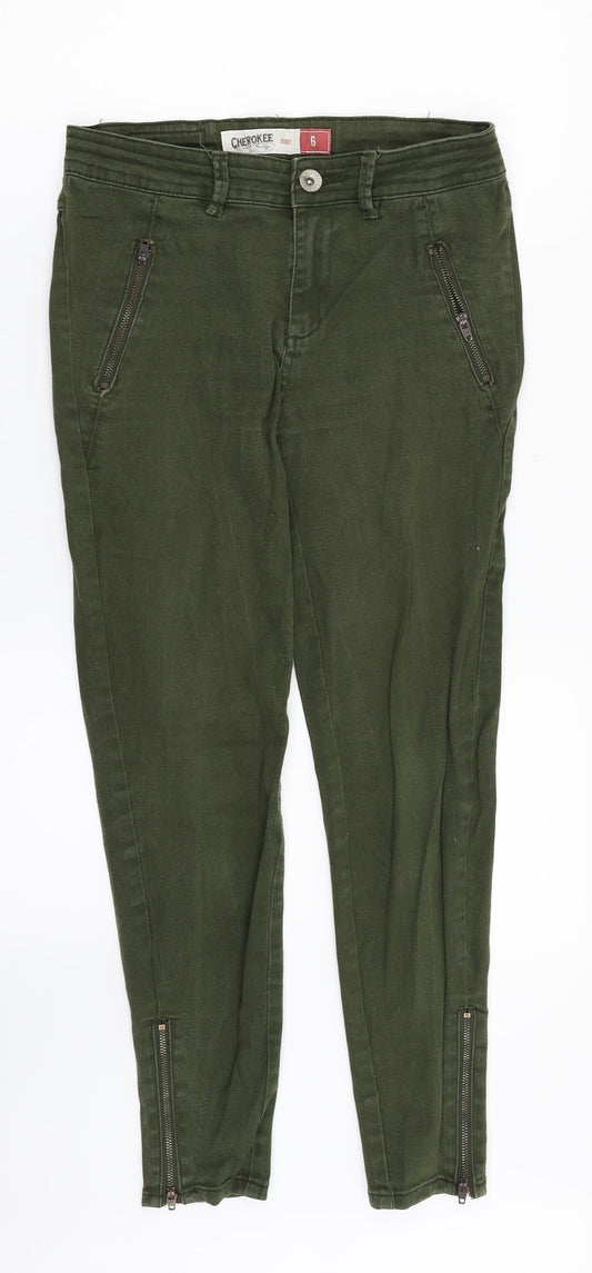 Cherokee Womens Green  Denim Straight Jeans Size 6 L26 in