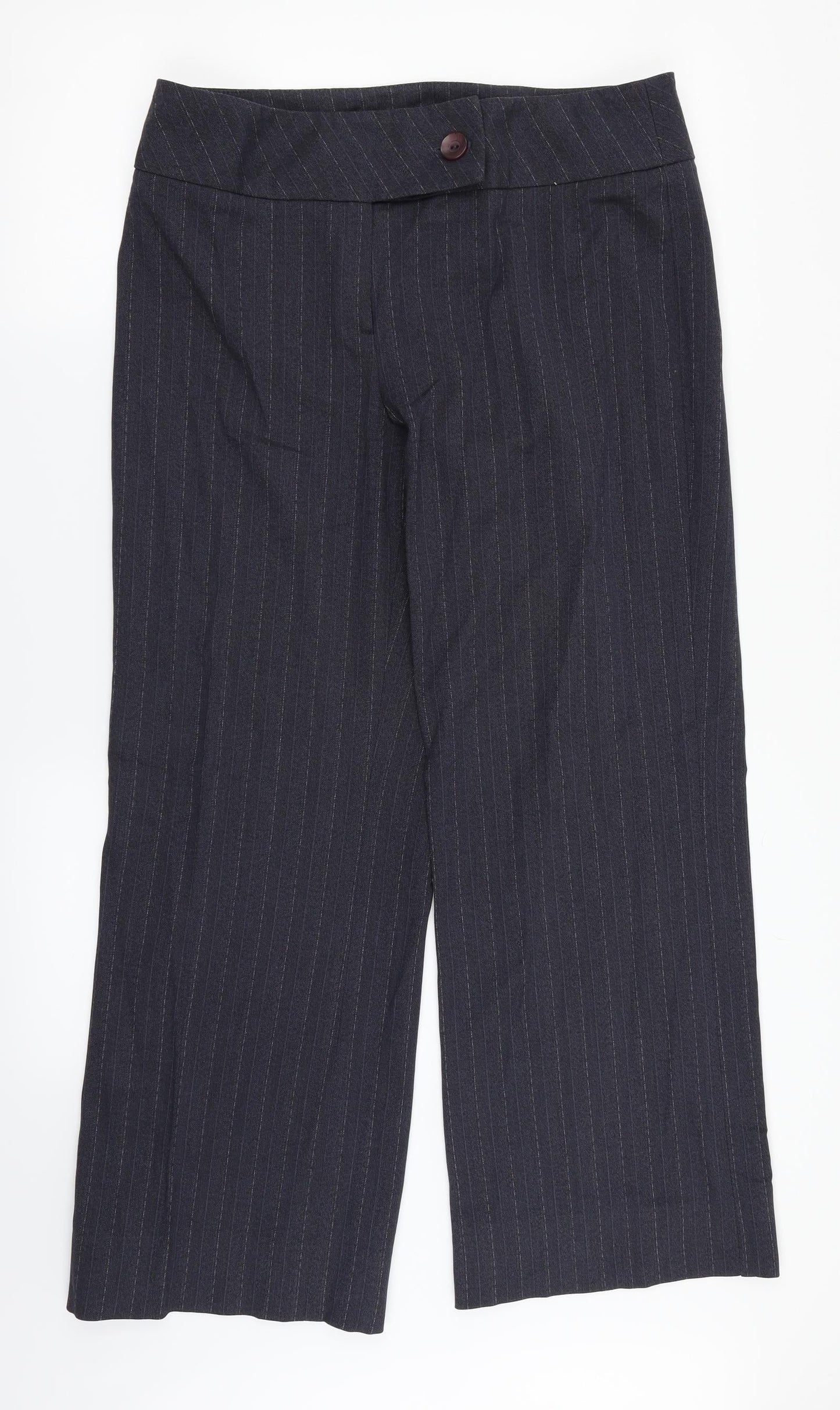 Debenhams Womens Grey Striped  Dress Pants Trousers Size 14 L30 in