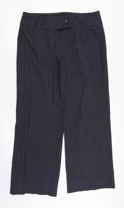 Debenhams Womens Grey Striped  Dress Pants Trousers Size 14 L30 in