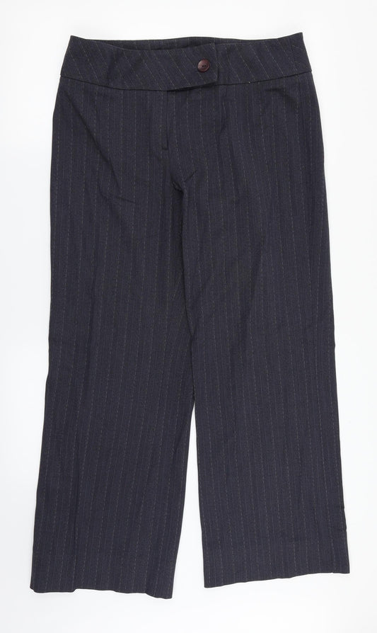 Debenhams Womens Grey Striped  Dress Pants Trousers Size 14 L30 in