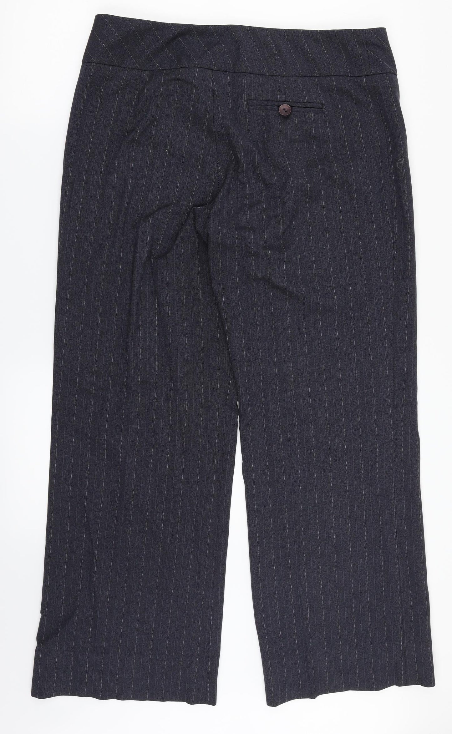 Debenhams Womens Grey Striped  Dress Pants Trousers Size 14 L30 in