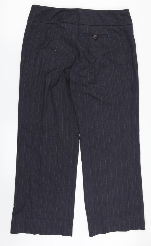 Debenhams Womens Grey Striped  Dress Pants Trousers Size 14 L30 in