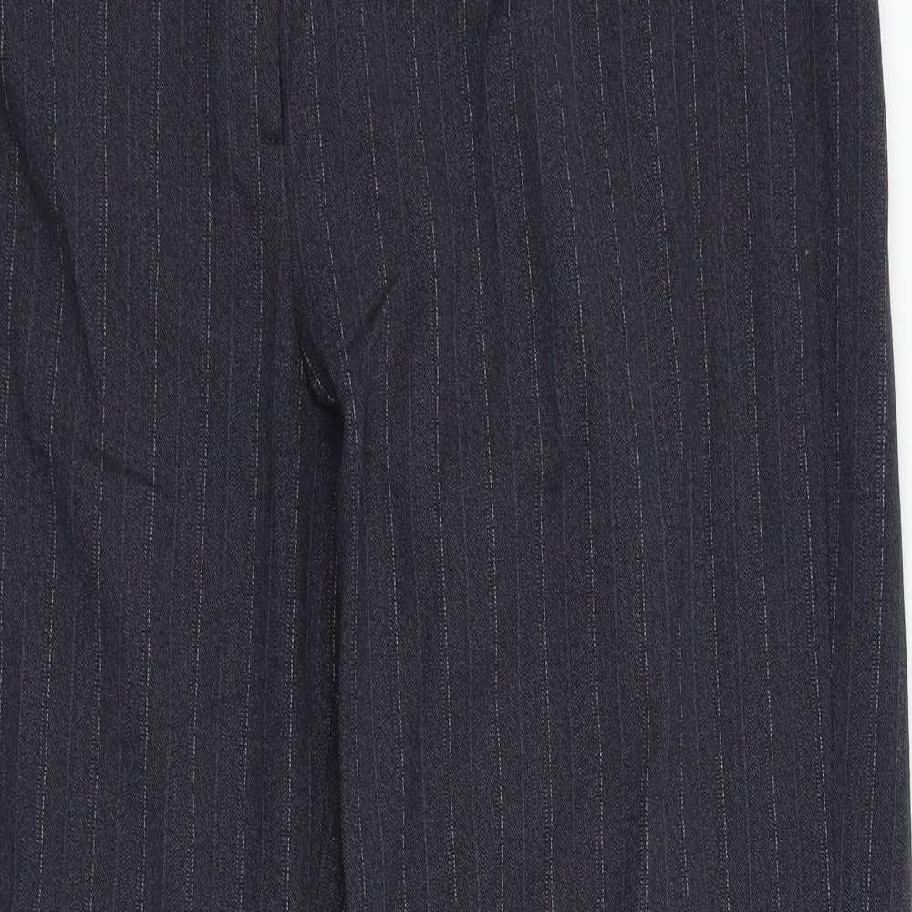 Debenhams Womens Grey Striped  Dress Pants Trousers Size 14 L30 in