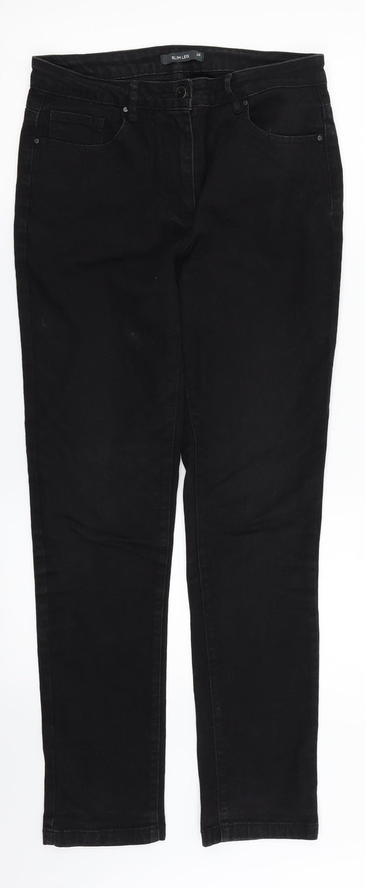 Matalan Womens Black  Denim Straight Jeans Size 10 L31 in