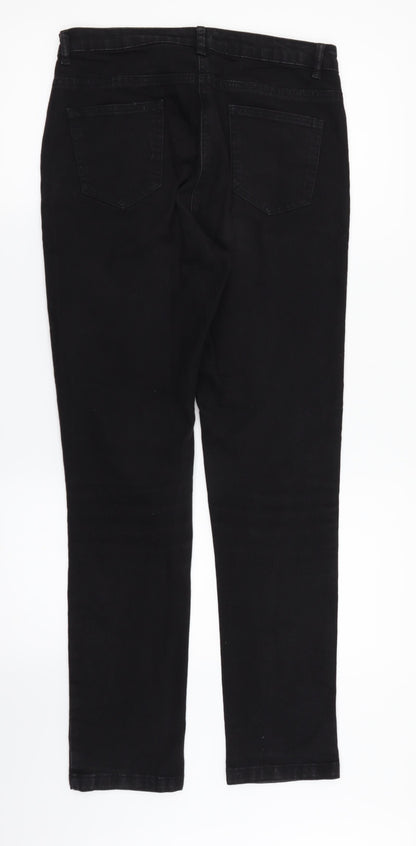 Matalan Womens Black  Denim Straight Jeans Size 10 L31 in