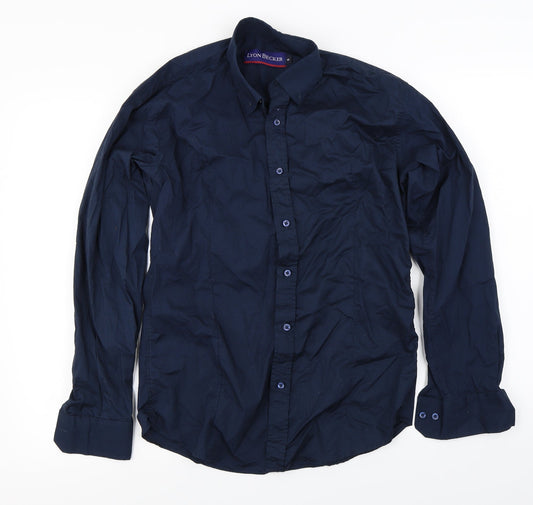 Mens UK Collar Size S lyon becker Smart Blue  Dress Shirt