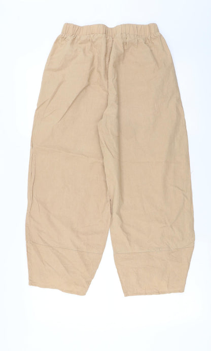 Womens UK Size L Preworn Regular Fit Cropped Beige Trousers