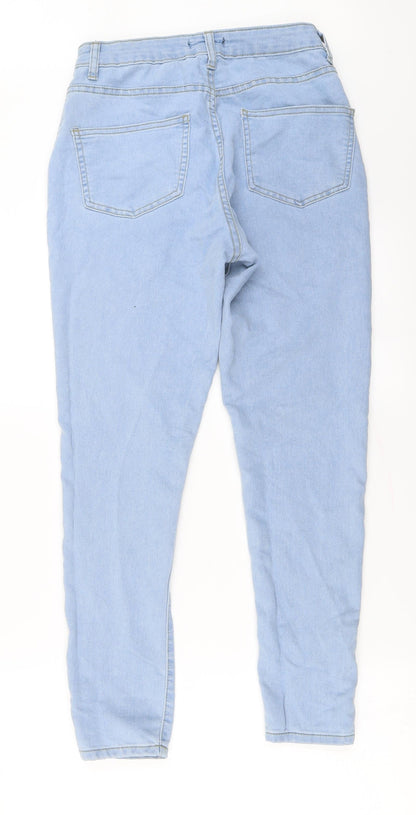 Boohoo  Womens Blue Houndstooth  Skinny Jeans Size 10 L25 in