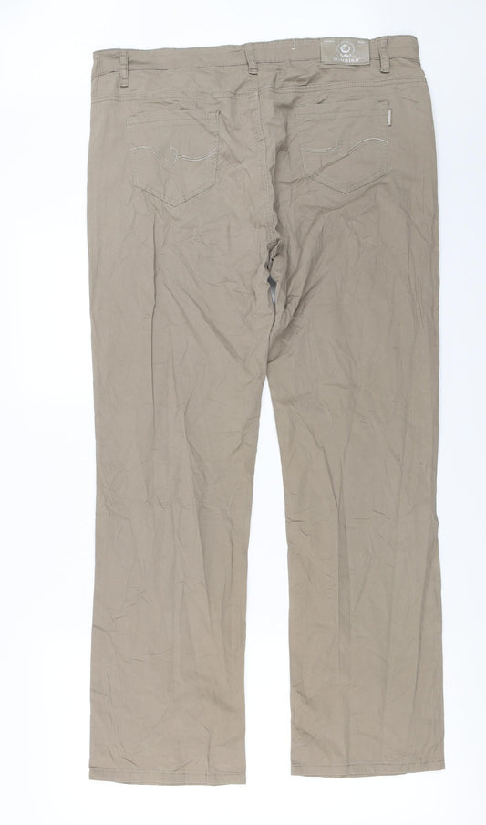 Womens UK Size 38 in Sunbird Regular Fit  Beige Trousers