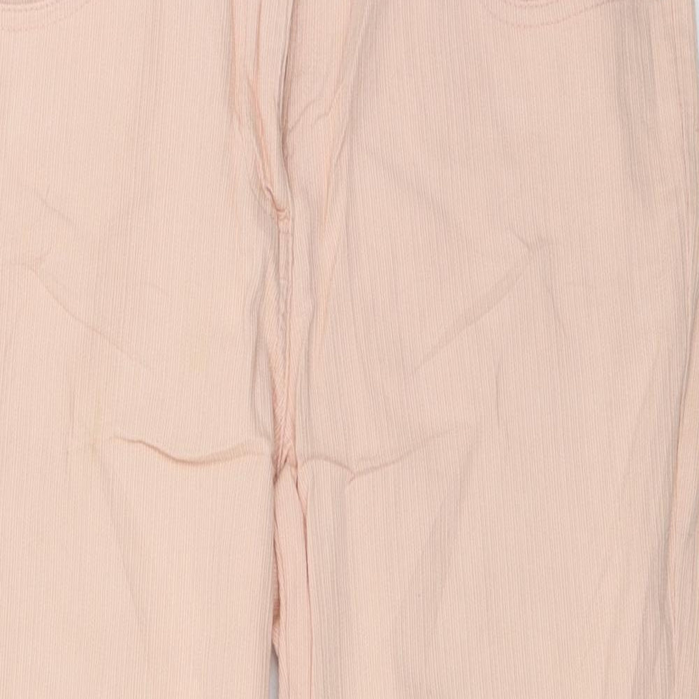 Womens UK Size 12 Papaya Regular Fit Cropped Pink Trousers