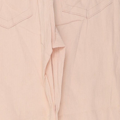 Womens UK Size 12 Papaya Regular Fit Cropped Pink Trousers