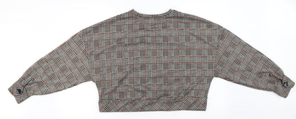 Stradivarius Womens Beige Check  Pullover Jumper Size L