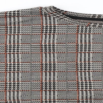 Stradivarius Womens Beige Check  Pullover Jumper Size L