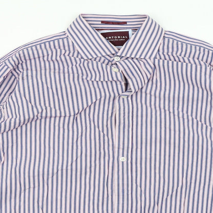 Sartorial  Mens Red Striped   Button-Up Size 42