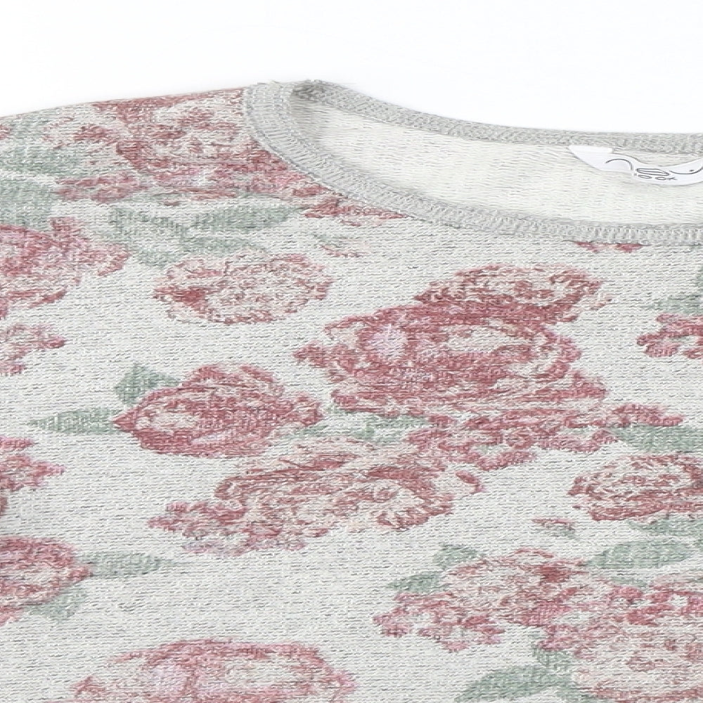 New Look  Womens Grey Floral  Pullover Jumper Size 8