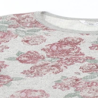 New Look  Womens Grey Floral  Pullover Jumper Size 8
