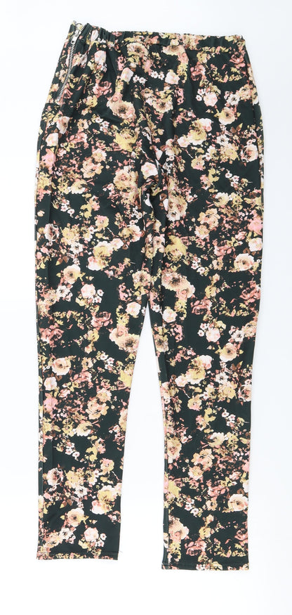 Boohoo  Womens Green Floral  Trousers  Size 12 L24 in