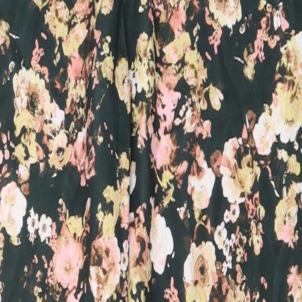 Boohoo  Womens Green Floral  Trousers  Size 12 L24 in
