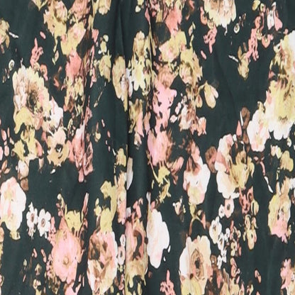 Boohoo  Womens Green Floral  Trousers  Size 12 L24 in