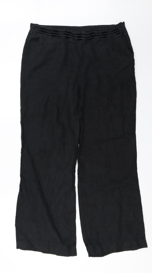 Per Una  Womens Black   Trousers  Size 14 L27 in