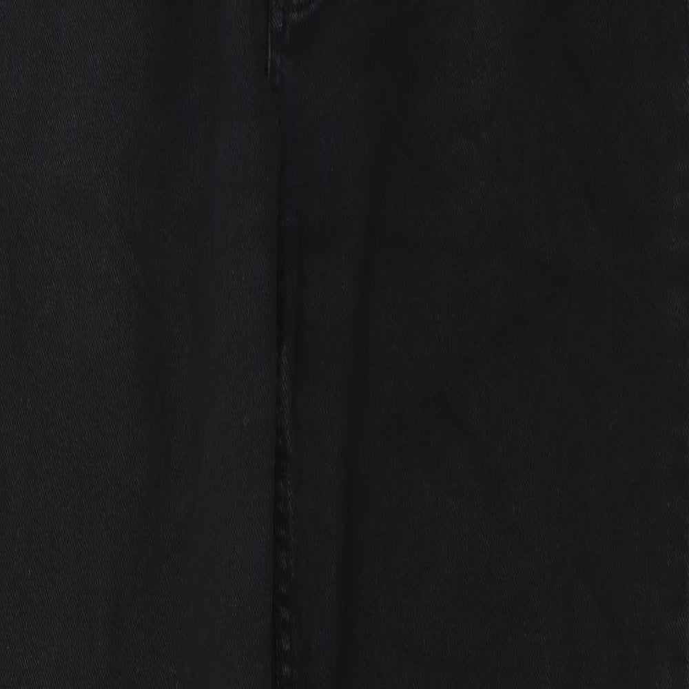Mens UK Size 32 in regular stretch Regular Fit Straight Black Jeans