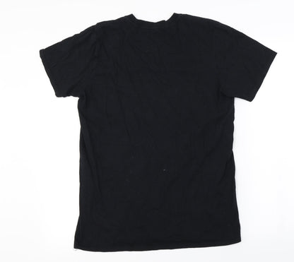Womens UK Size M Gildan Black Basic T-Shirt