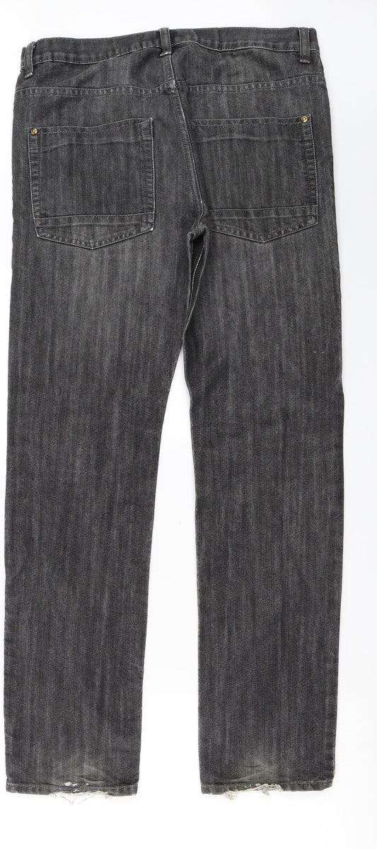 denim co Mens Grey   Straight Jeans Size 32 in L30 in