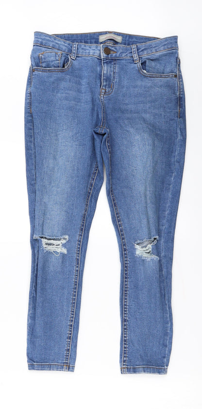 Womens UK Size 10 Dorothy Perkins Regular Fit Straight Blue Jeans
