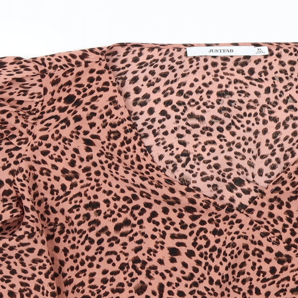 Womens UK Size XL JustFab Pink Basic Blouse
