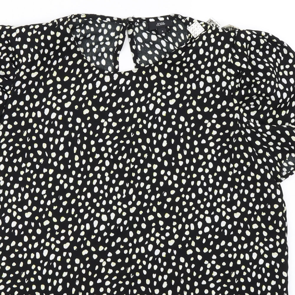 Womens UK Size 8 River Island Black Basic Blouse