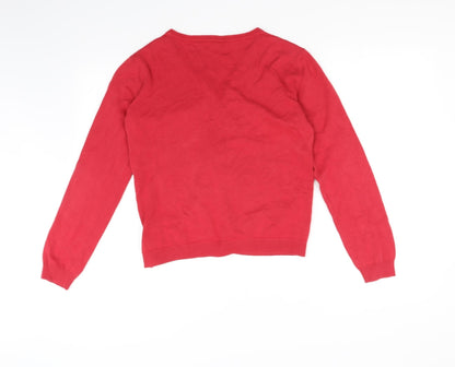 George Girls Red   Cardigan Jumper Size 12-13 Years