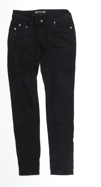 Kess Miss Womens Black   Straight Jeans Size 38 L34 in - dimaonds on front
